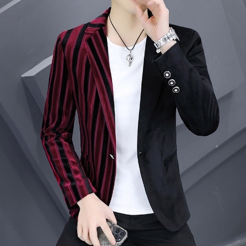long sleeve jacket fashion short tops mens printing top coat fashion suit jacket mens Slim Fit Small Coat