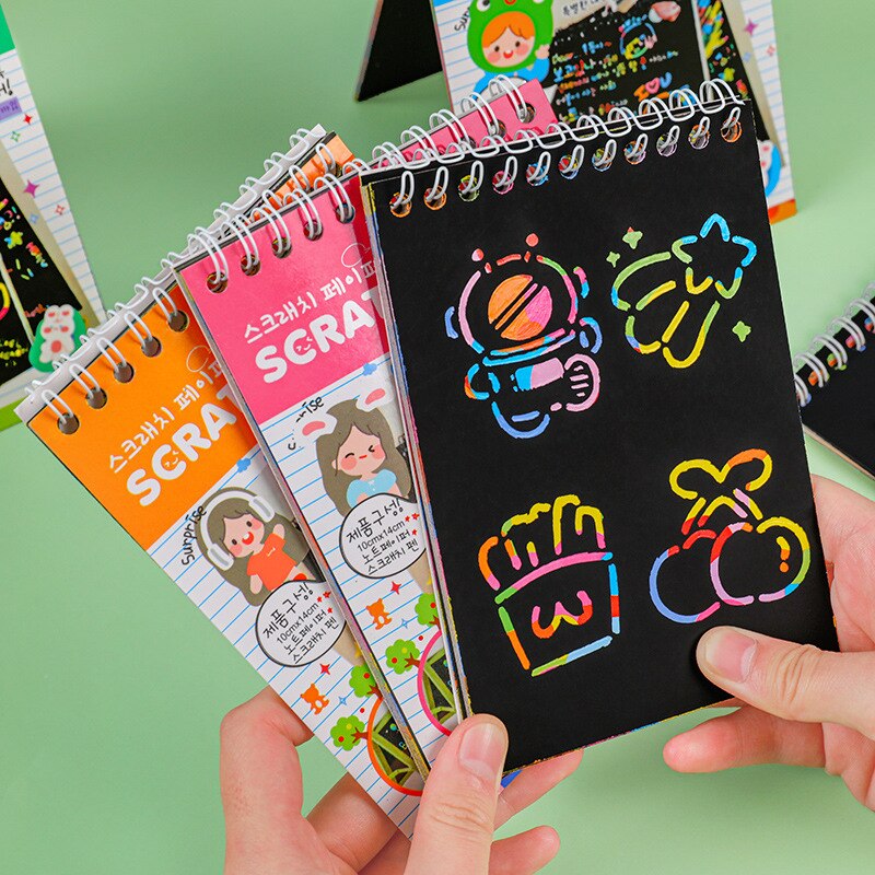DIY Kawaii Cute Mini Creative Coloring Book For Children Drawing Notebook Painting Book Kindergarten Art Supplies Stationery