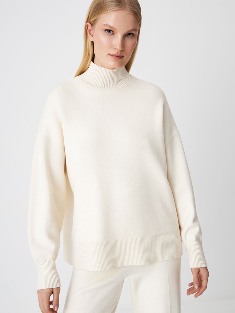 Elegant Half Turtleneck Sweaters Women Winter Casual Loose Knitted Pullovers Female Warm Thick Long Sleeve Chic Ladies Jumpers