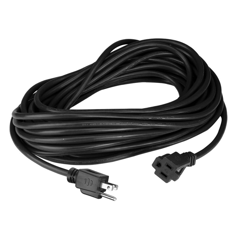 Black 3-Prong Outdoor Extension Power Cord