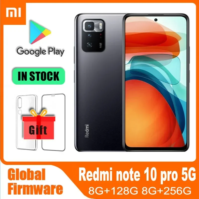 Smartphone Xiaomi Redmi Note 10 pro 5G Global firmware 6GB 128GB Dimensity 1100 android 11 Cellphone 6.5"64MP Mobile used p