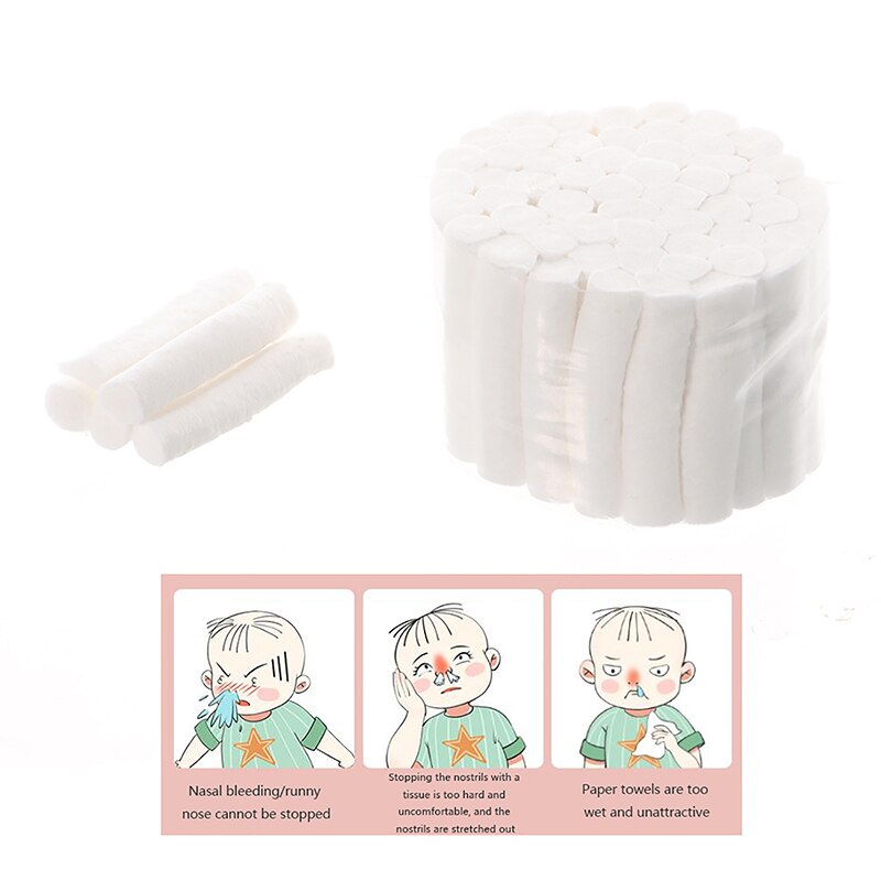 100pcs Dental Gauze Rolls High Absorbent Soft Rolled Cotton Ball Accessories for Mouth Nosebleed