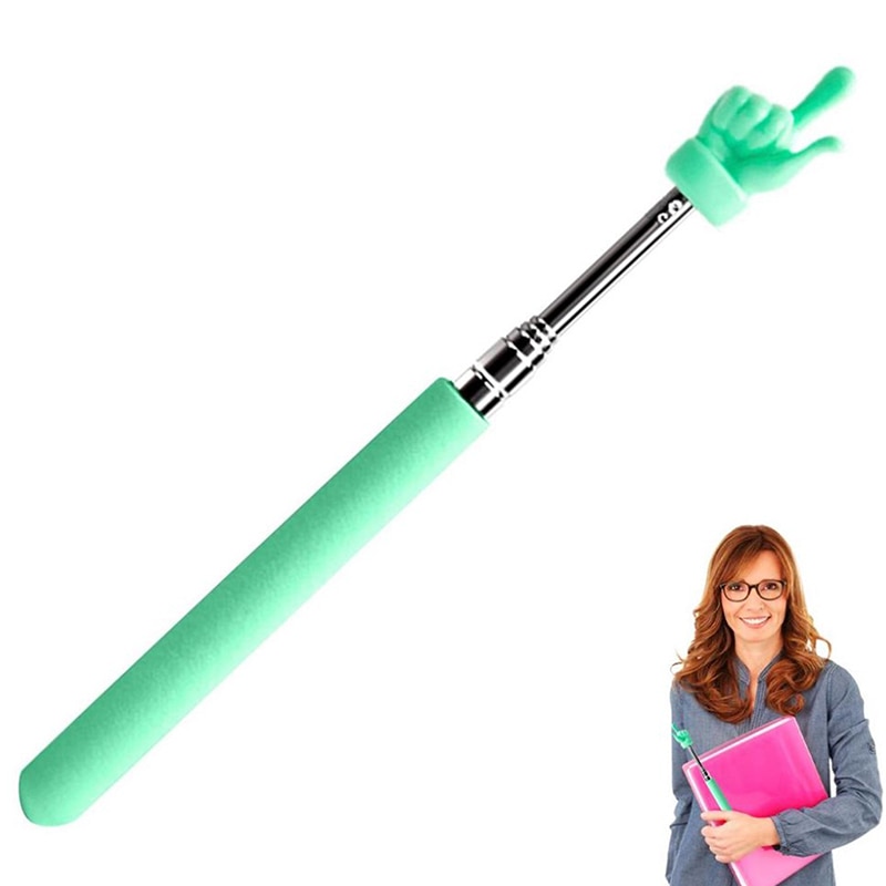 1pc Retractable Finger Reading Stick Cute Teacher's Pointer Children's Reading Baton Home Reading Teaching Aid Whip
