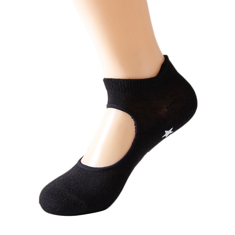 Spring/Summer Backless Anti-Slip Pure Cotton Yoga Socks Indoor Socks Solid Color Dance Training Socks Ladies Women's Socks