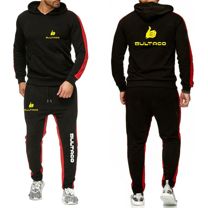 Bultaco Cemoto Motorcycles Men New Spring Autumn Solid Color Hoodie Sweatpant Sets Simple Harajuku Jackets Pullover Sports Suit