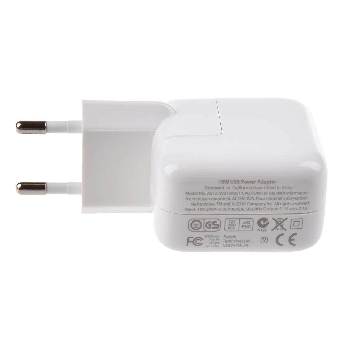 White Charger Adapters European standards for iPad / iPhone / iPod / Smartphones 2.1A