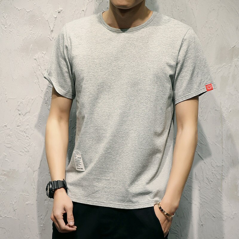 1165 men's trend new round neck summer loose men's shirt BIG LONG