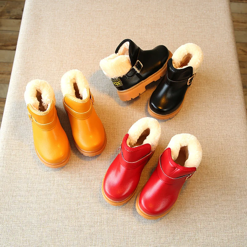 Zapatos Niña Suede Kid Snow Boots 2023 Winter New Warm Boy Short Boot Fashion Girl Ankle Boot Cotton Boot Leather Boot Kid Shoe