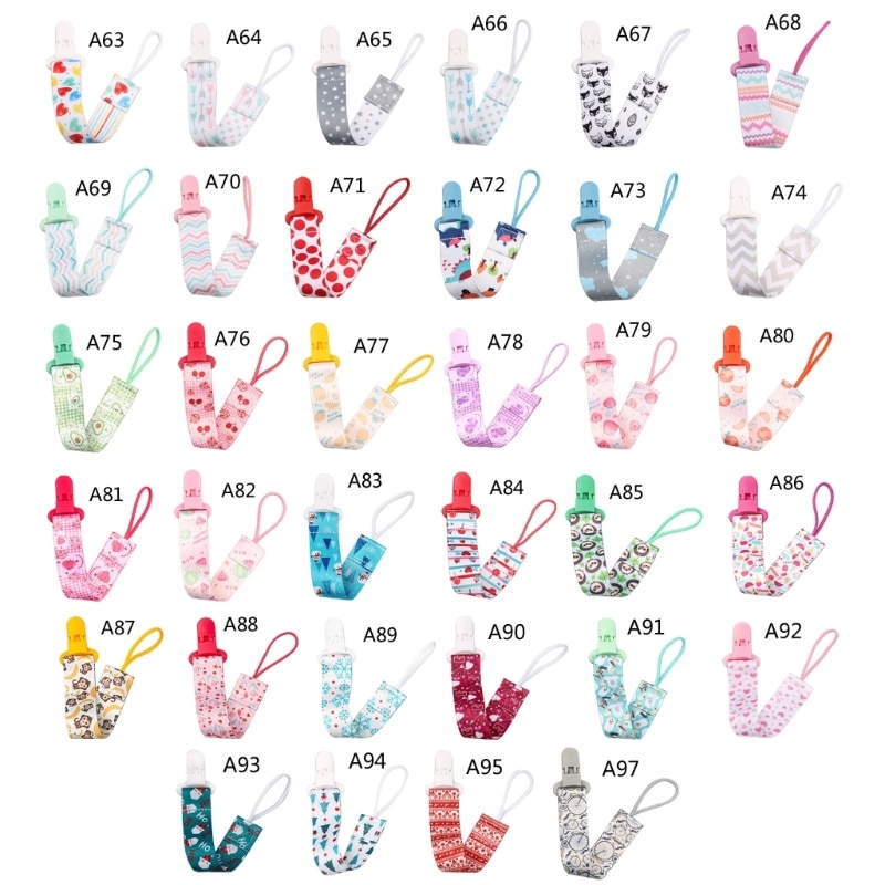 Cartoon Pacifier Holder Chain Clip for Baby Infant Teething Toy Teether Strap Anti-lost Soother Holder Chain