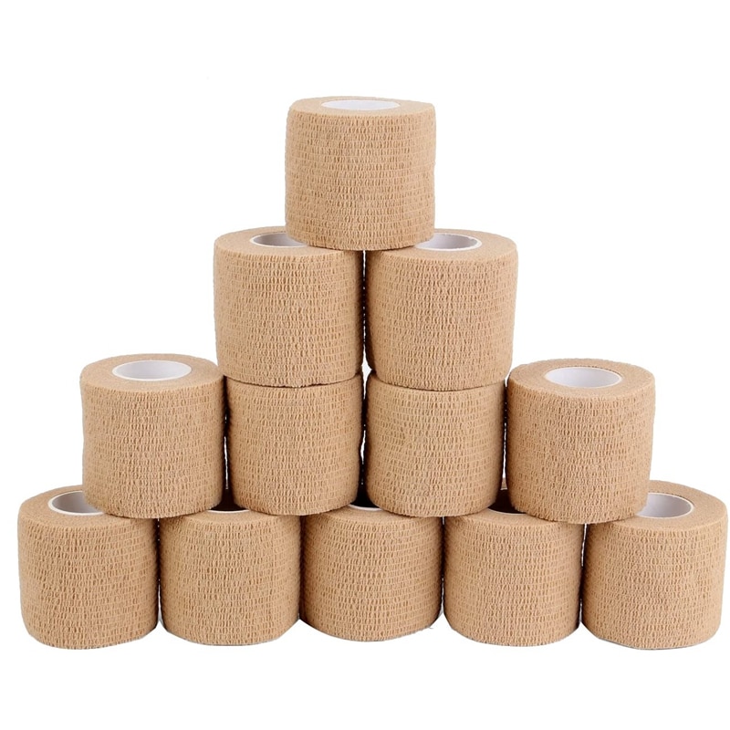 Cohesive Tape,Self-Adhesive Elastic Wrap Bandage Tape(5X450cm, Pack Of 12)