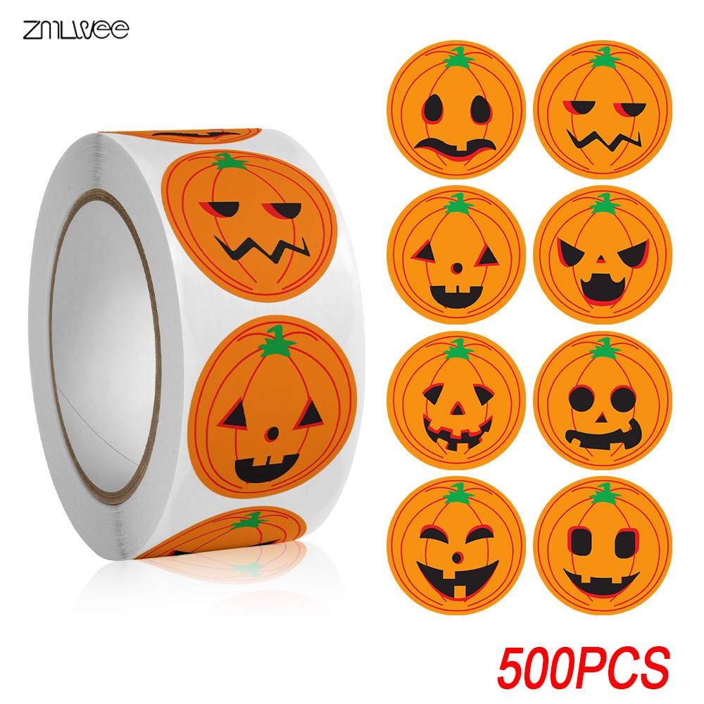 Stickers Halloween Sticker Seal Labels Pumpkin Funny Sticker Party Wholesale Stickers Baking Packaging Small Business Supplies