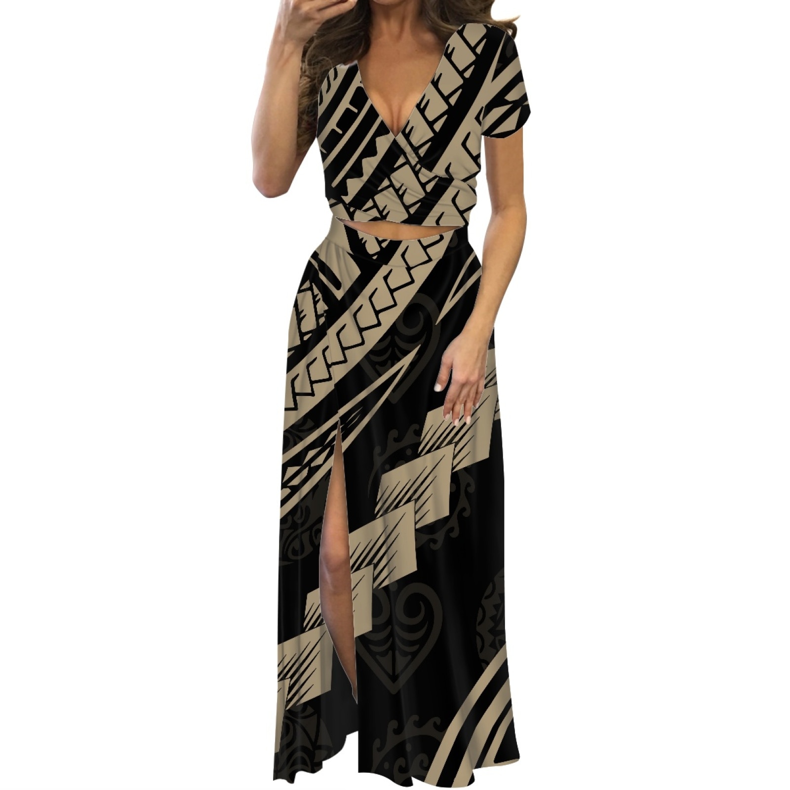 Polynesian Tribal Fijian Totem Tattoo Fiji Prints Perfect Summer Women's Low-Cut Sexy Casual Wear Travel Seaside Office Ban