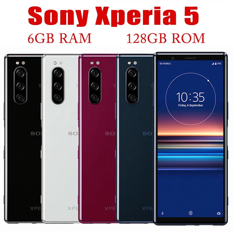 Sony Xperia 5 Single SIM J8210/Dual Sim J9210 Global Version 6GB RAM 128GB ROM 6.1" 4G LTE Snapdragon Original Unlocked Pho