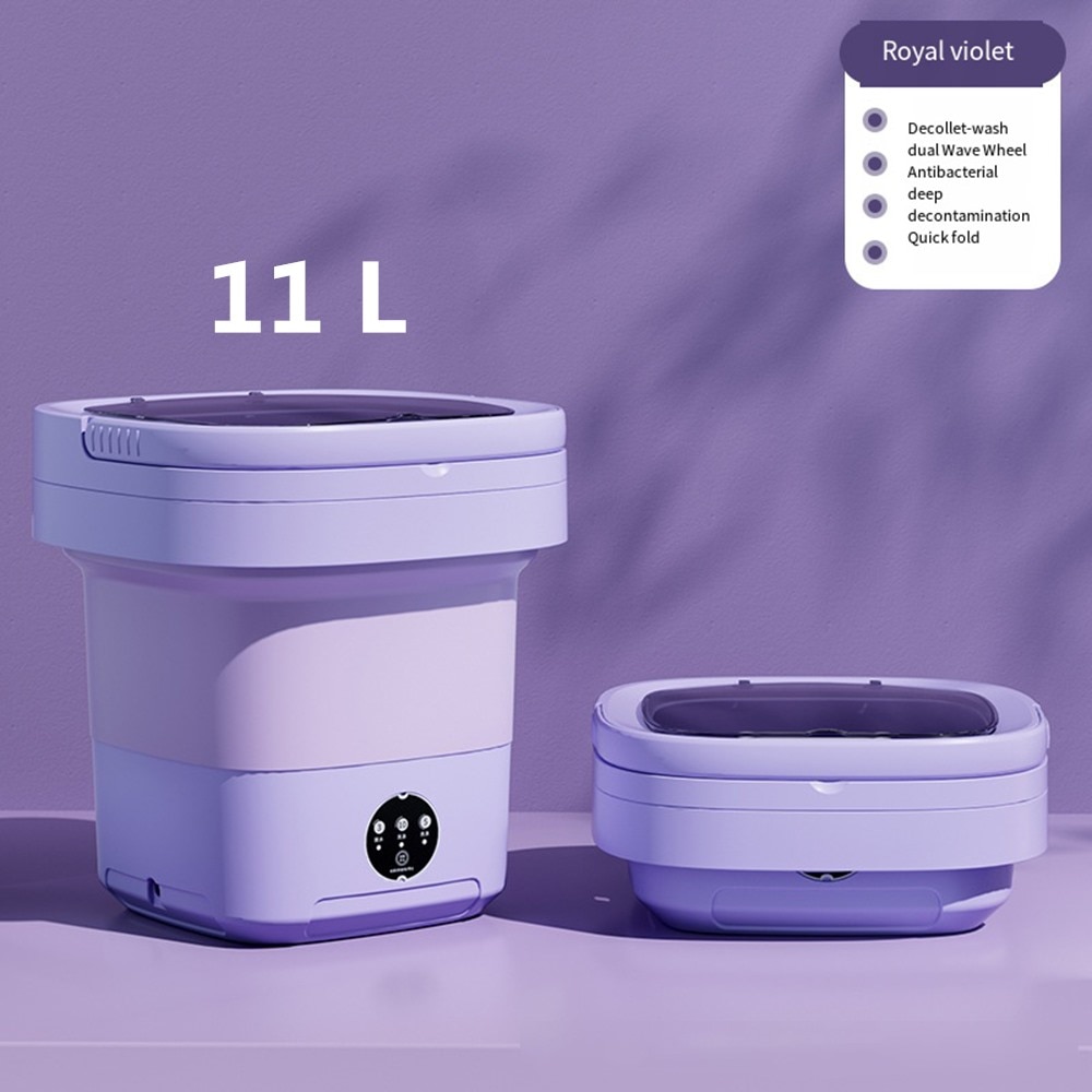 6L 11L Folding Portable Washing Machines with Dryer Basket Ultrasonic Big Capacity for Clothes Travel Home Socks Underwear Kids