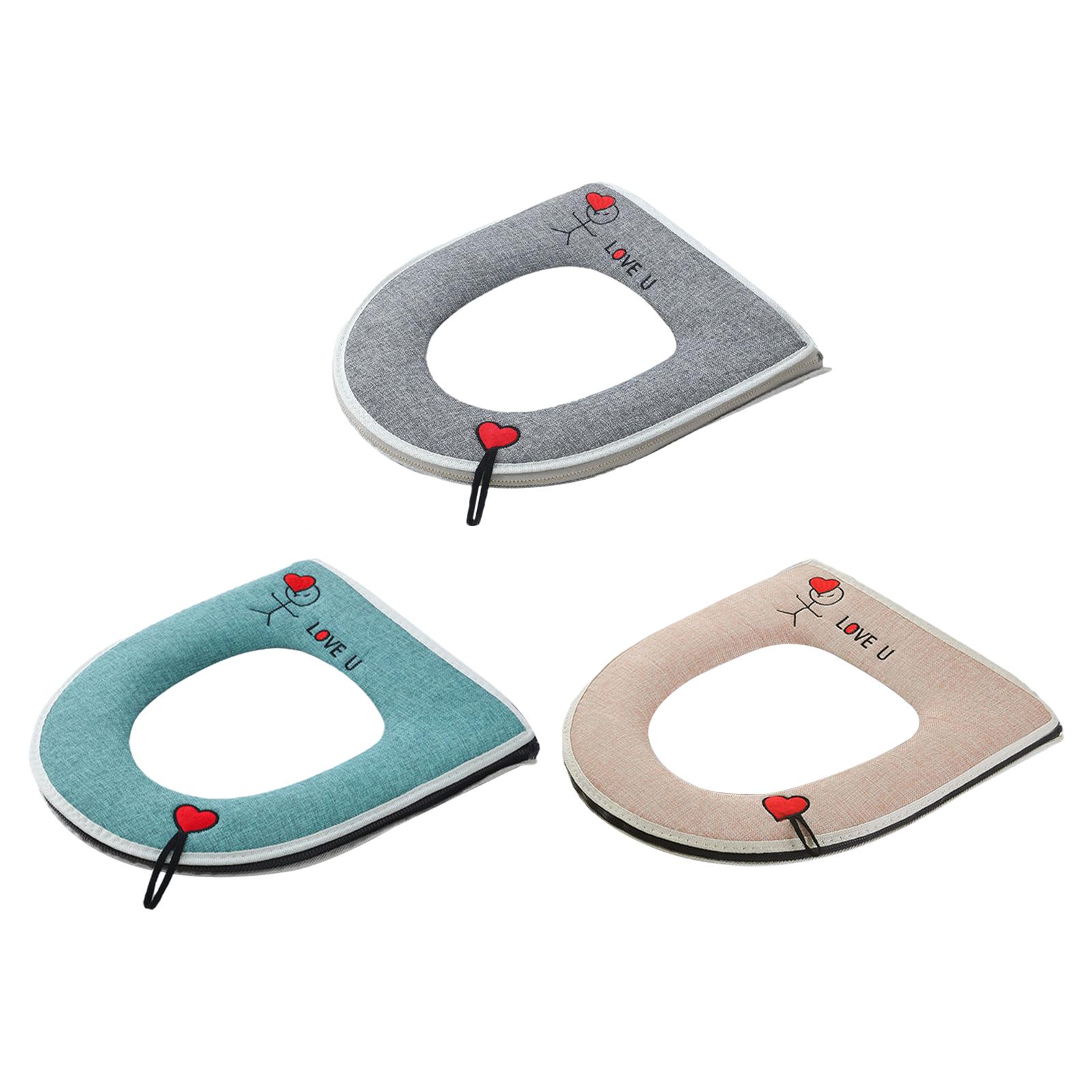 Toilet Seat Cushion Easy Installation Reusable Easy to Clean Foldable Comfortable Washable Warm Toilet Seat Covers for Household