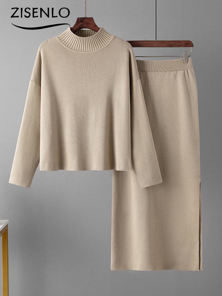 Elegant Sets To Dress Autumn New In Matching Sets Casual Loose Fashion Sweater & Half-length Skirt Two Piece Set for Women S