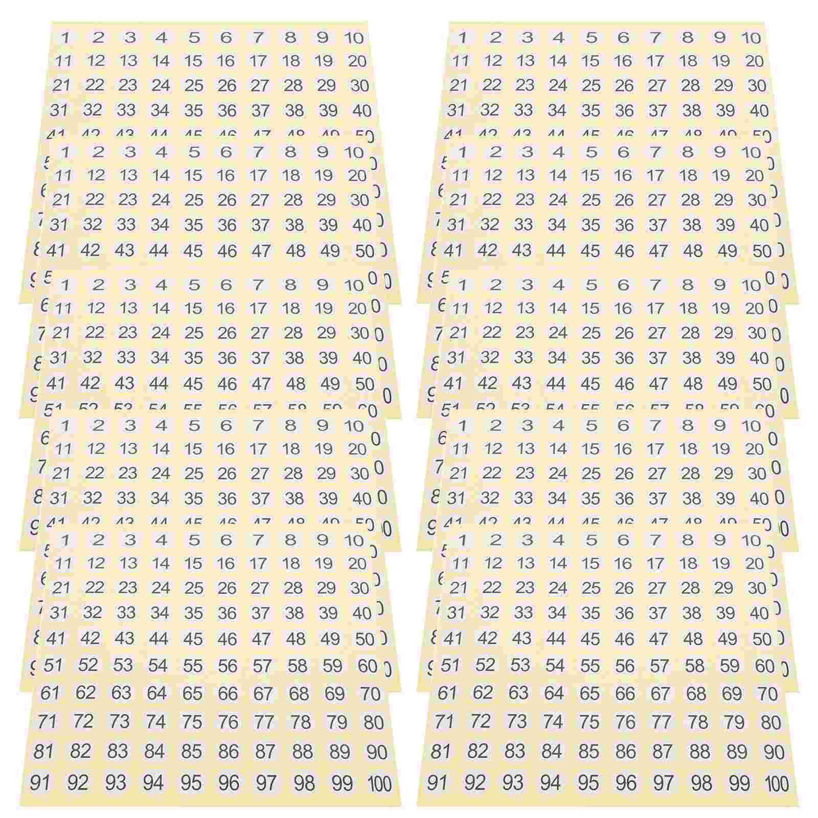 Number Sticker Decals Marking Stickers Home Round Classification Labels Numbered 1-100