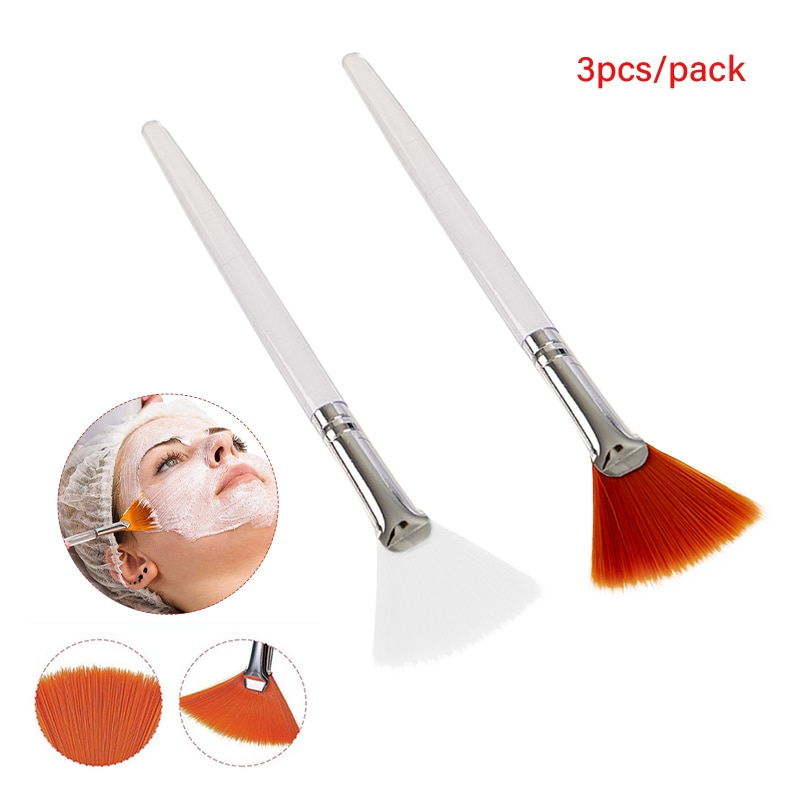 3pcs Practical Facial Brushes Fan Makeup Brushes Soft Portable Cosmetic Tools