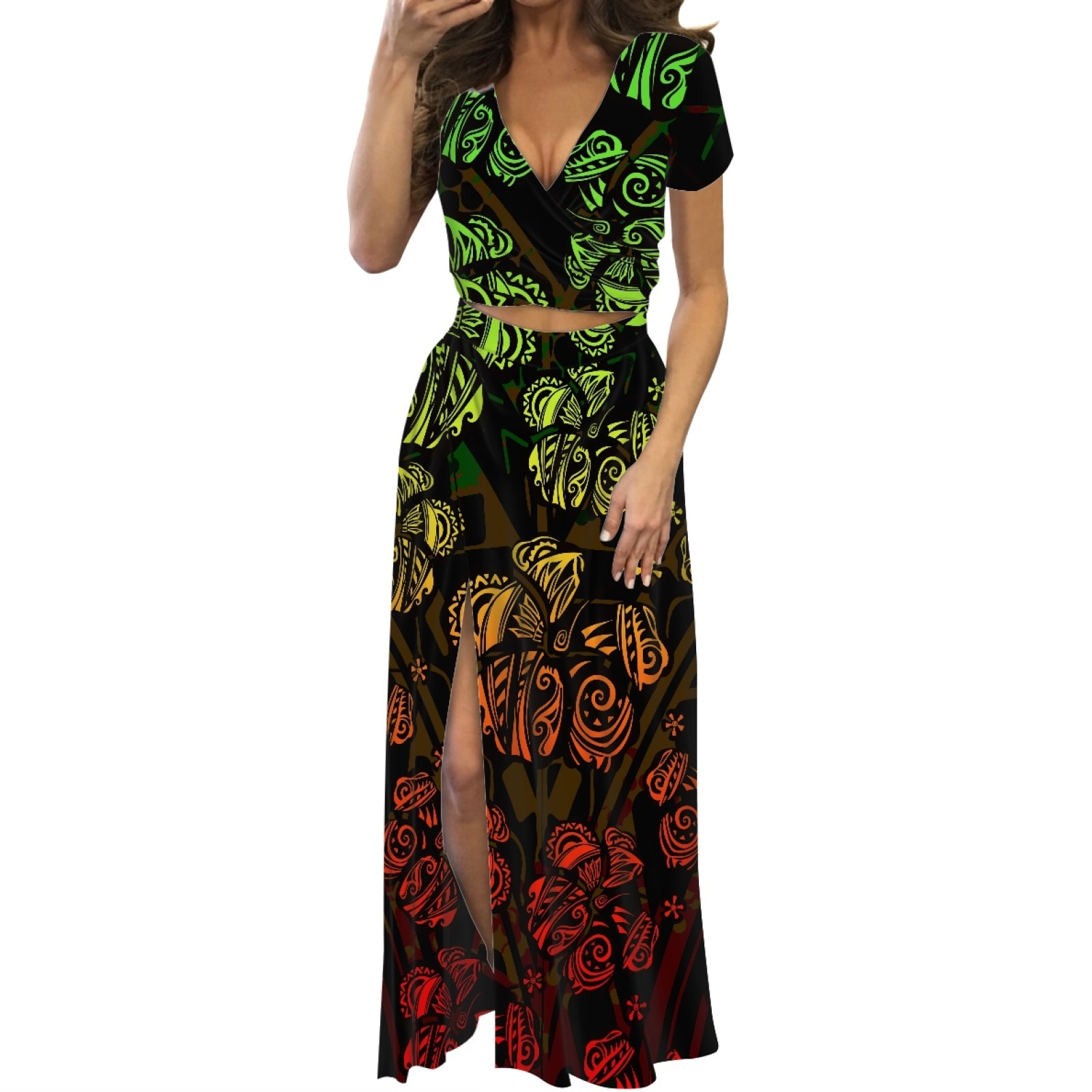Polynesian Tribal Hawaiian Totem Tattoo Hawaii Prints Summer Women's Low-Cut Casual Never Out Of Date Multicolor Floral Pat