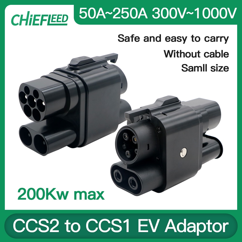 Chiefeed 250A 200KW DC CCS2 To CCS1 EV Adaptor Use for CCS1 EVS Charging Connect Voltage 300V~1000V Fit to CCS2 EV Connectors