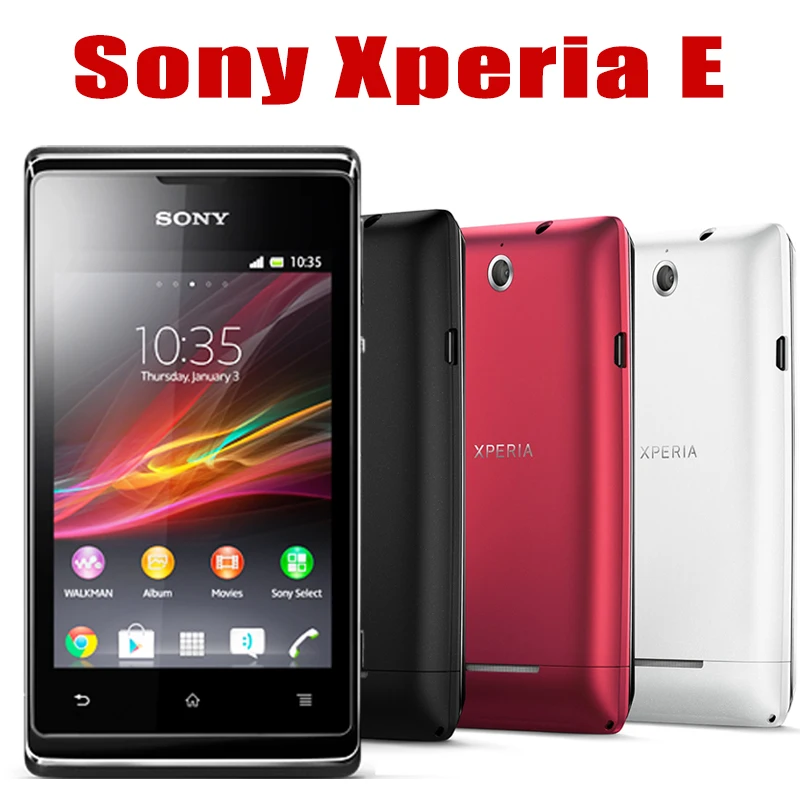 Sony Xperia E C1505 3G Mobile 3.5'' WiFi 3.15MP Camera 480p@30fps Video Snapdragon S1 Android 4.1 Original Unlocked Ce