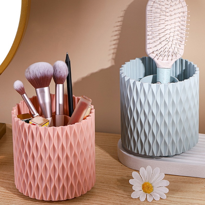 Multi-functional Rotating Makeup Brush Cup Holder Storage Box Organizer Desktop Eyebrow Pencil Makeup Brush Organizer Holder