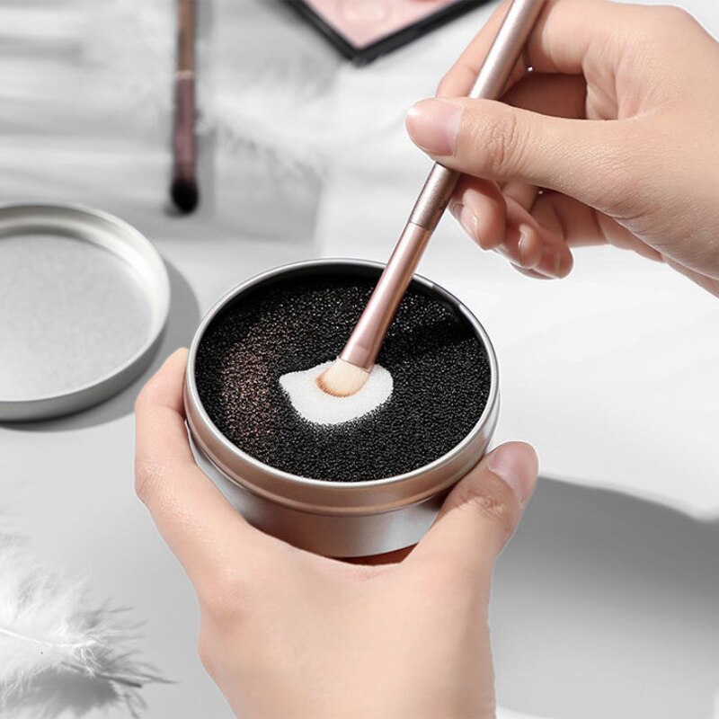 Color Remover Sponge Brush Washing Scrubber Clean Kit Makeup Brush Dry Cleaner Box Double Use Eye Shadow Brushes