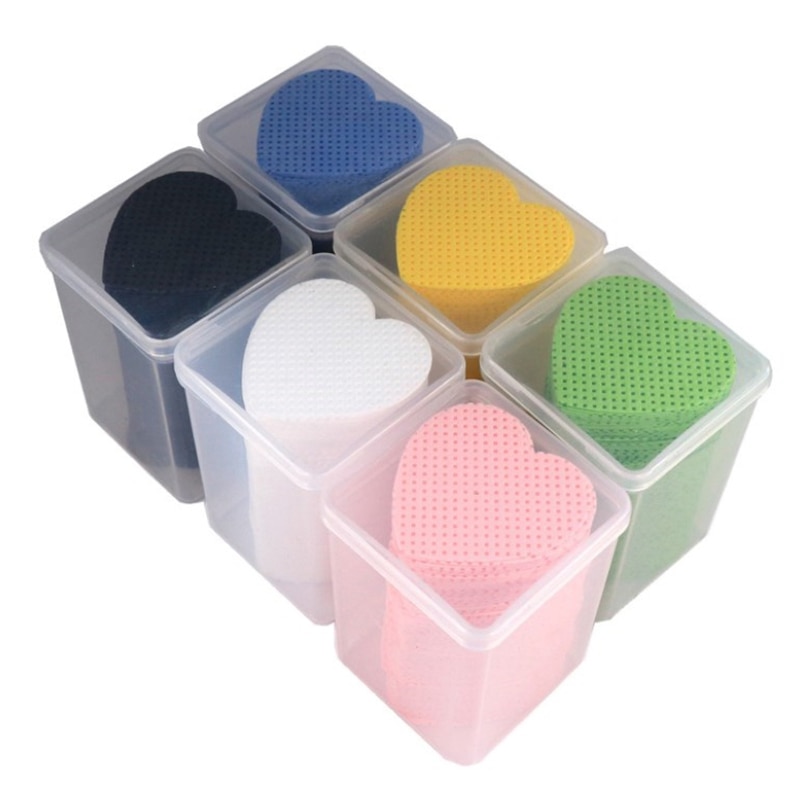 200Pcs Lint-Free Nail Polish Remover Cotton Wipes Heart Shaped UV Gel Tips Remover Cleaner Paper Nails Polish Art Cleaning Tools