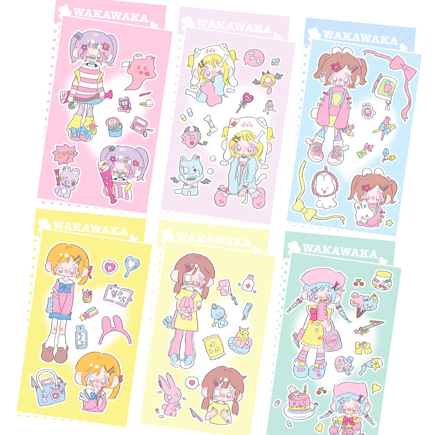Guka sticker character Qianxi hot girls subculture sweet mourning