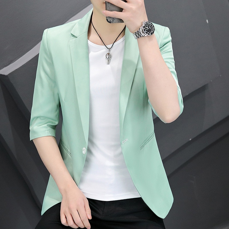 5311-R-Short-sleeved suit men's ins tide Korean version of the trend of wild tops