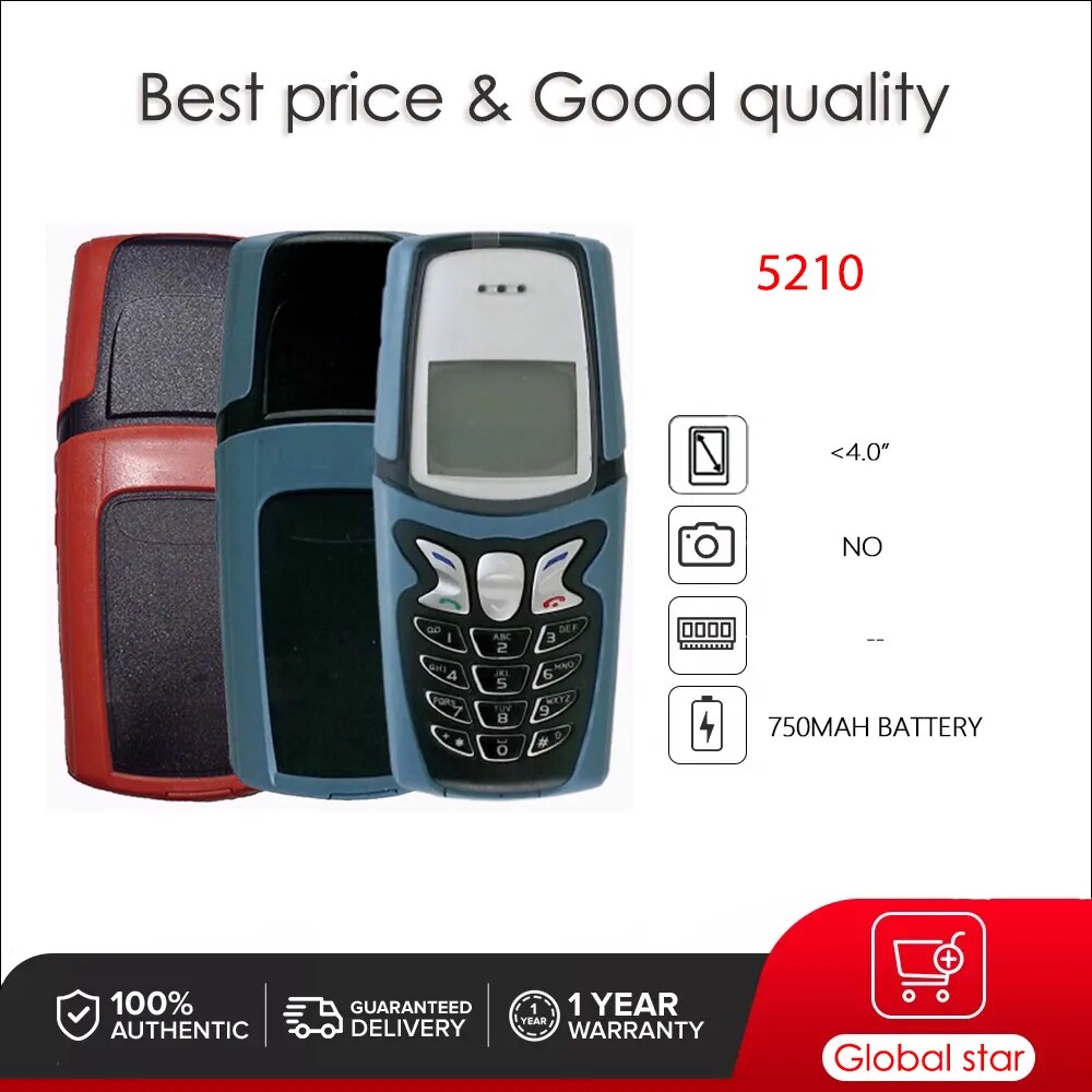 Original Unlocked 5210 GSM 900/1800 Mobile Phone Russian Arabic Hebrew Keyboard Made in Finland Free Shipping