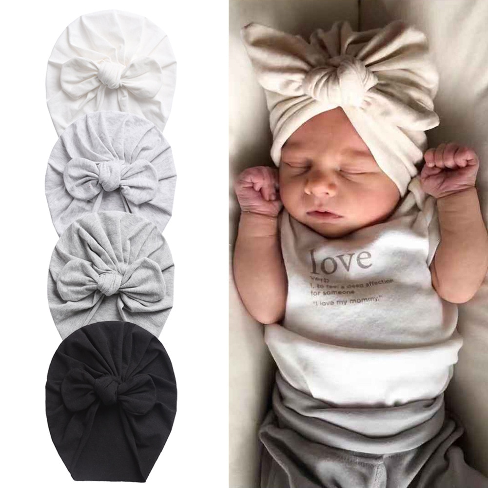 20 Colors 100% Cotton Cute Newborn Baby Hats Infant Bunny Ear Caps Newfall Beanies Toddle Caps For Kids Headwear