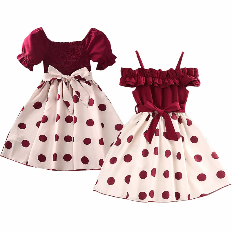 Fashion Girl Dress Princess Girl Clothes Elegant Party Dress Wedding Polka Dot Kid Outfit Children Clothing Evening Dress