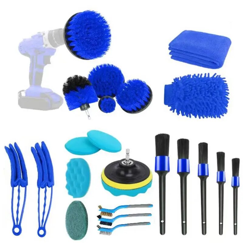 Auto Detailing Brushes Set 22pcs Car Detailing Brush Kit Auto Detailing Brushes Drill Brush Set Car Cleaning Brushes For