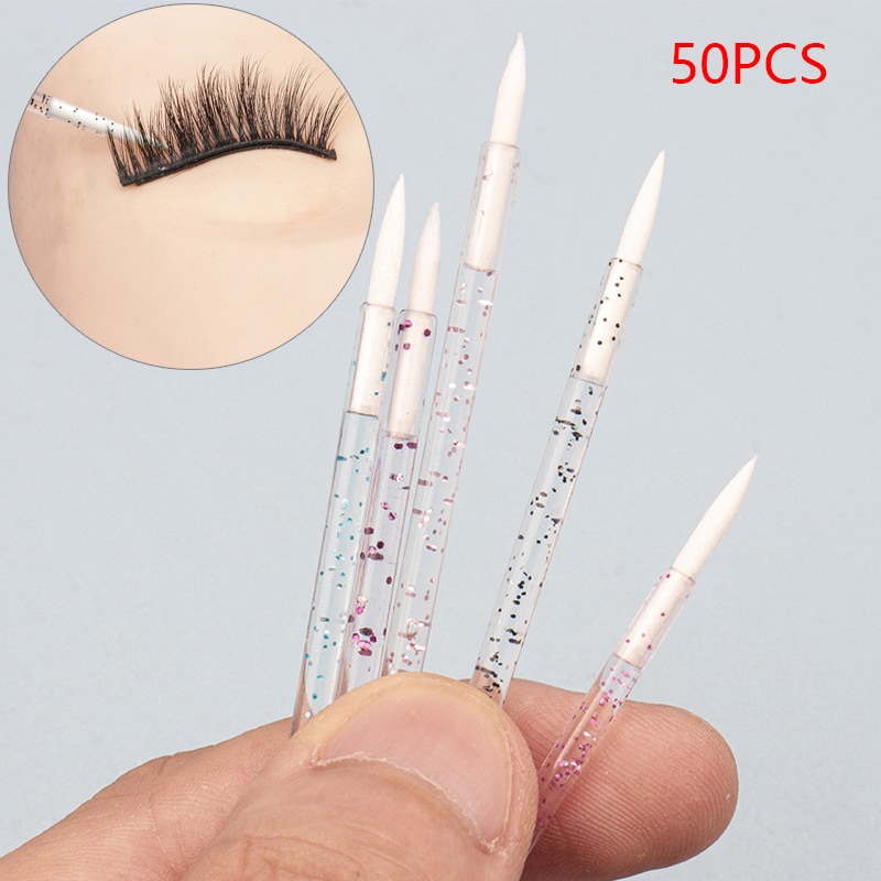50Pcs Disposable Eyeliner Make Up Brush Eye Shadow Wand Cosmetic Brush Eyelash Extension Women Beauty Makeup Tools
