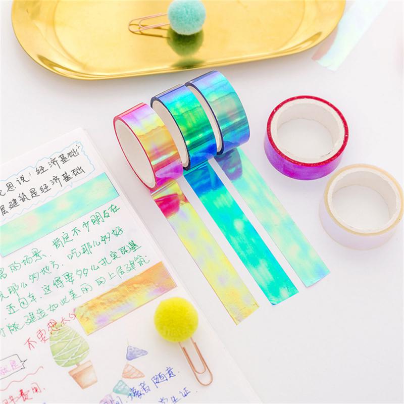 Candy Colors Creative Laser Gradient Tape Version Of Color Korean Hand Account Decoration Stationery Tape Washi Tape Decorative