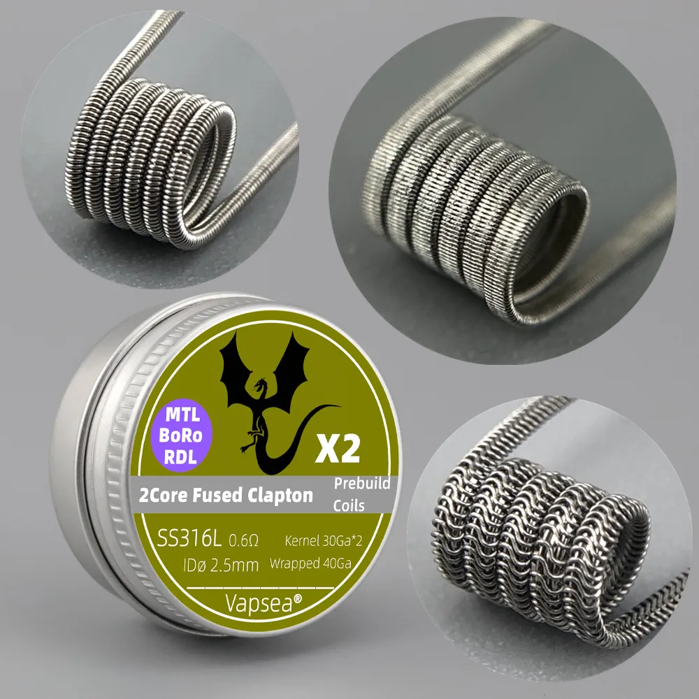 Inner Diameter 2.5mm MTL AIO RBA Coil Fused Clapton Alien Head Resistance A1 316L NI80 Heating Wire For BB Box Boro SXK Tank