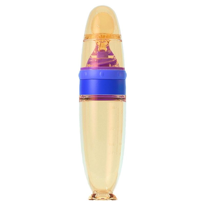 Squeeze Spoon Bottle Silicone Food Supplement Spoon Food Supplement Spoon Safe Silicone Rice Cereal Feeder Bottle With Suction