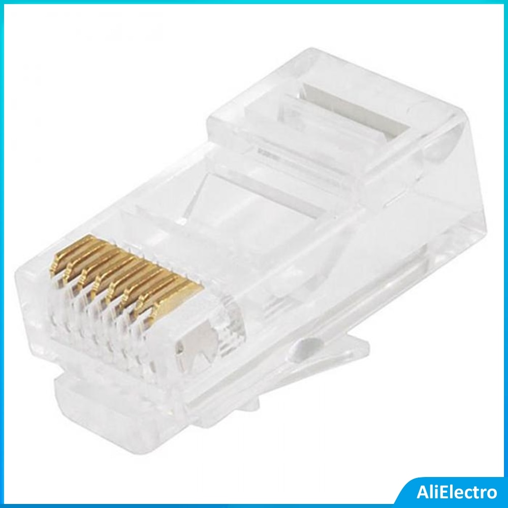 200pcs Gold Plated RJ45 High Quality RJ45 crystal Net Network Gold Plated Head Adapter Free shiping
