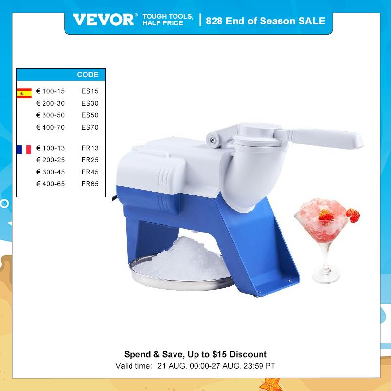 VEVOR 180W Snow Cone Machine Ice Shaver Electric Crusher Granizing Glass Blender Chopper Cool Colder for Home Kitchen Commercial