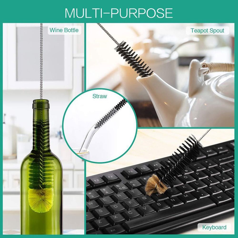 Nylon Suspensible Plastic Multi-function Long Handle Cup Scrubber Milk Bottle Brush Glass Cleaner Cleaning Tool