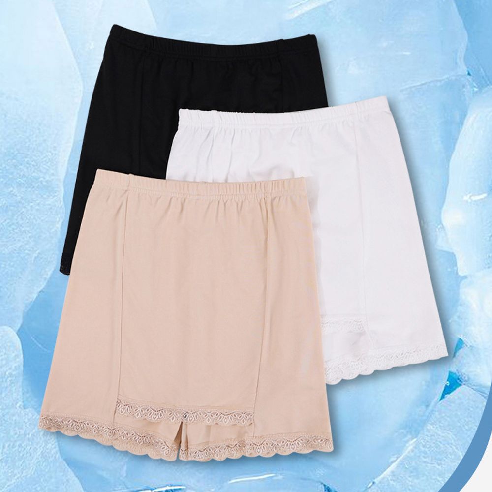 Breathable Traceless Plus Size Double-Layer High Waist Elastic Leggings Women Lingerie Safety Short Pants Underwear