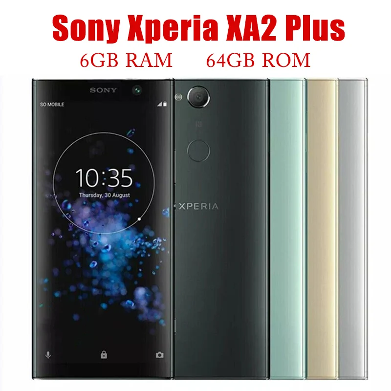 Sony Xperia XA2 Plus H3413 H4493 4G LTE Mobile 6.0" 4GB+32GB 6GB+64GB 23MP+8MP NFC Single/Dual Sim Original Unlocked Cell P