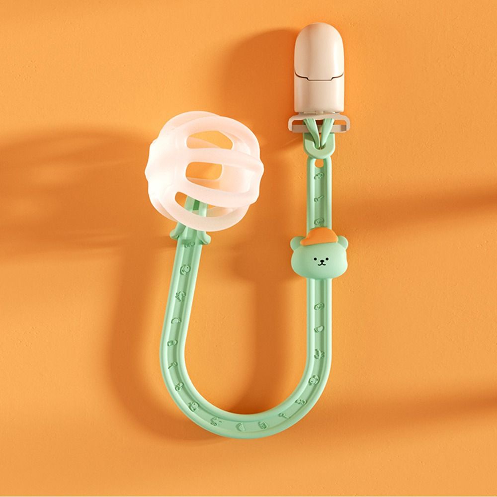 Elastic Food Grade Silicone Non-slip Bear Toy Lanyard Molar Chain Pacifier Clips Chains Baby Pacifier Chain