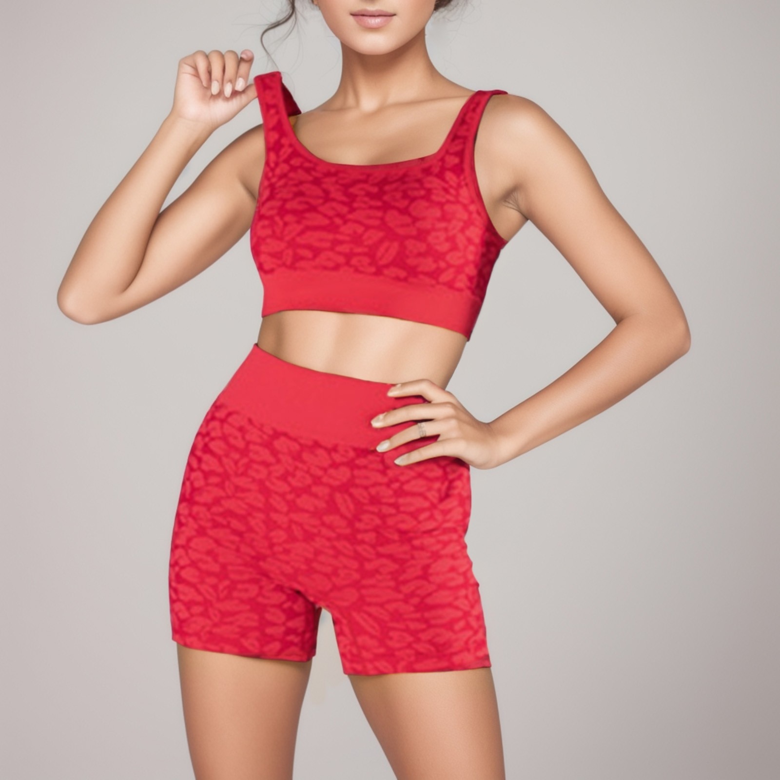 Leopard Leggings Push Up Shorts Women Gym Fitness High Waist Pants Seamless Running Workout Short three Point Shorts 2023 New