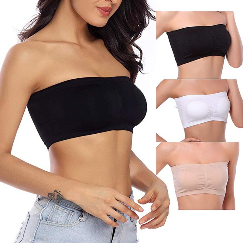Summer Dress Shouderless Crop Top Breathable Mesh Tube Bra Strapless Crop Tops Women Ladies Sexy Bralette Sports Bra Bandeau