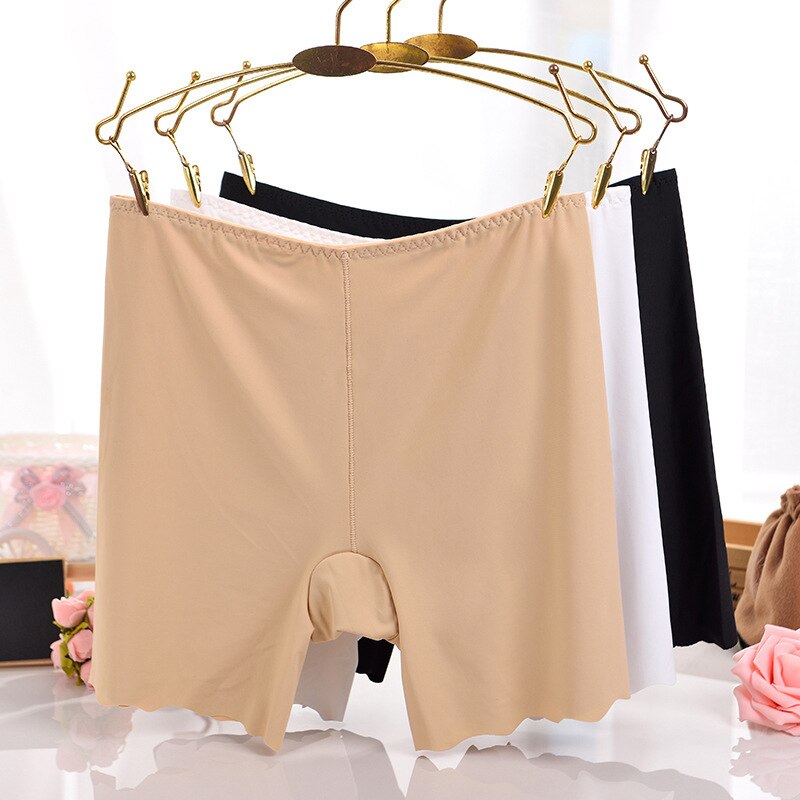 Safety Pants Anti-light Summer Ice Silk Seamless Three-pointer Shorts Breathable Ultra-thin Anti-curling Safety Underwear Ladies