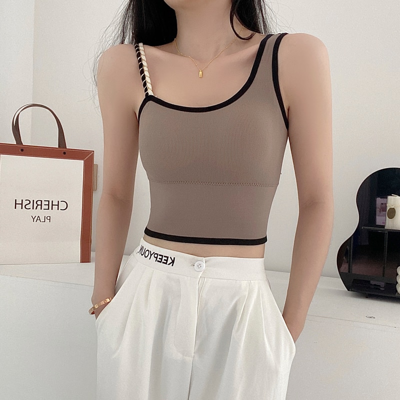 Women's tube top summer new bras women's sexy crop tops bra tube top ladies camisole removable chest pad push up crop 