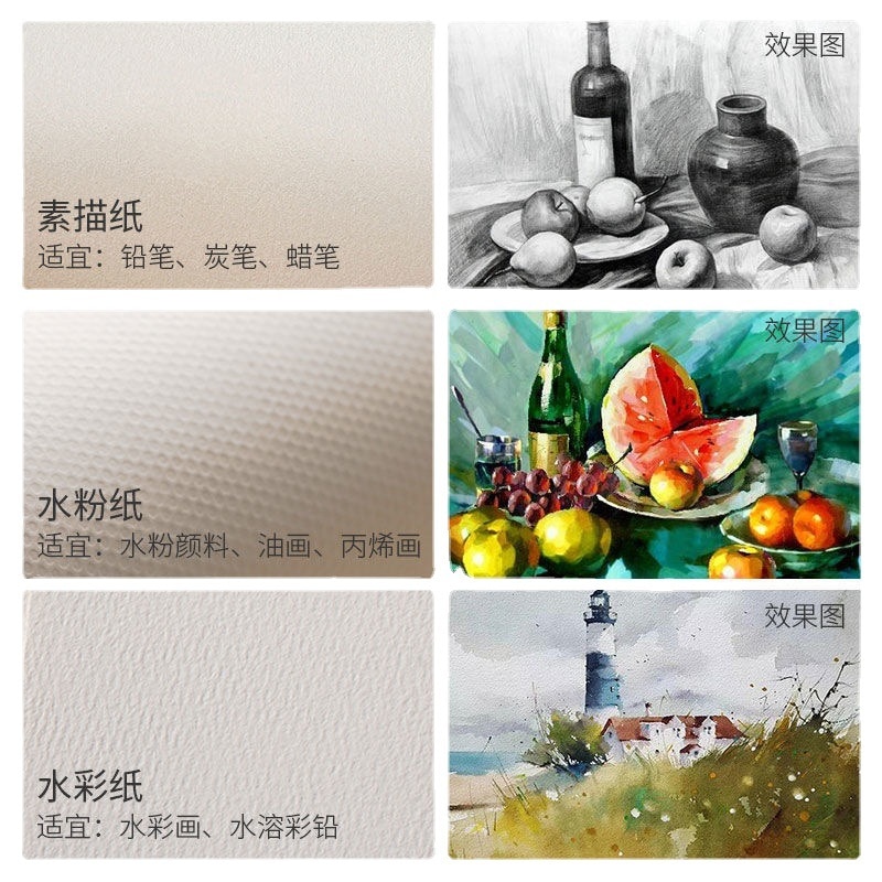 Painting Paper 8K Sketch Paper Thickened Lead Painting Paper 4 Boiled Gouache Watercolor Paper Painting Practice Art Wholesale A