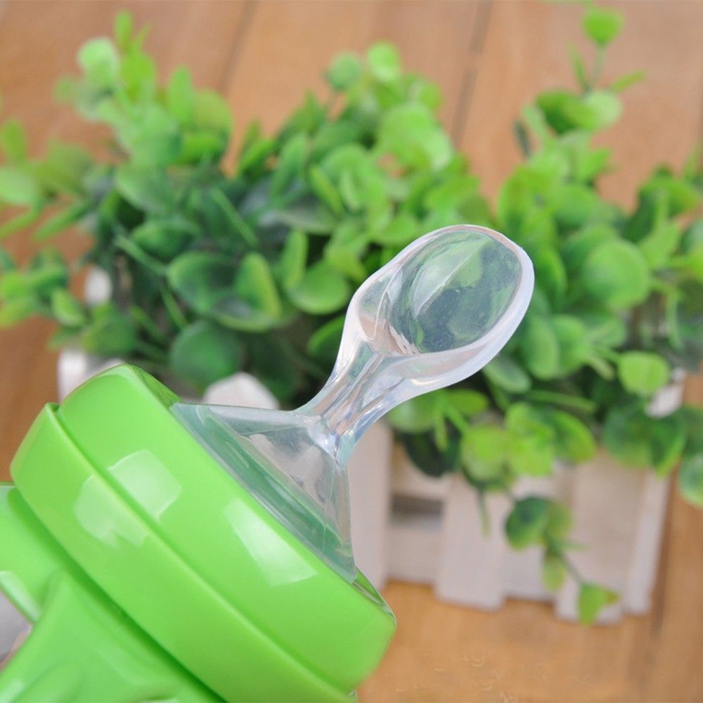 New Wide Mouth Feeding Bottle Foods Feeder Nipple Spoon Rice Paste Food Feeding